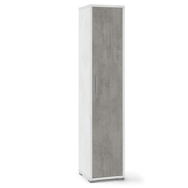 Armario multiusos estrecho en madera Blanco Cemento 39x41x h182 cm