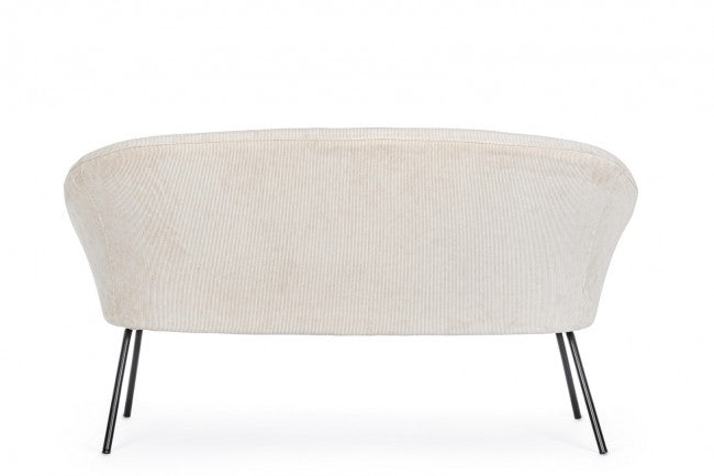Aiko Velvet sofá acero terciopelo blanco 142 x 80 x 75 cm