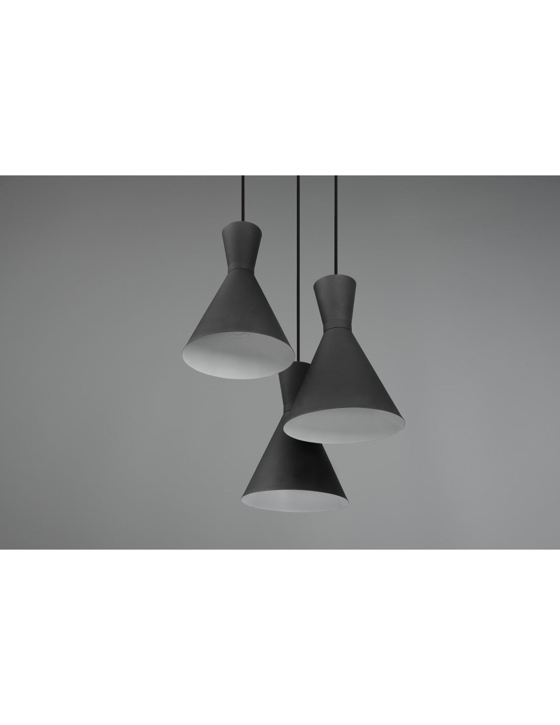 Lámpara Enzo Redonda 3xE27 Negro Mate Trio Lighting
