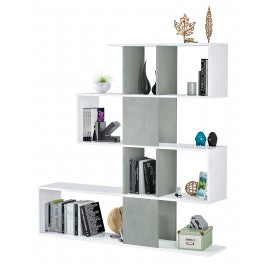 KIT LIBRERIA 'ZIG-ZAG' 145X29X145H BLANCO-CEM.