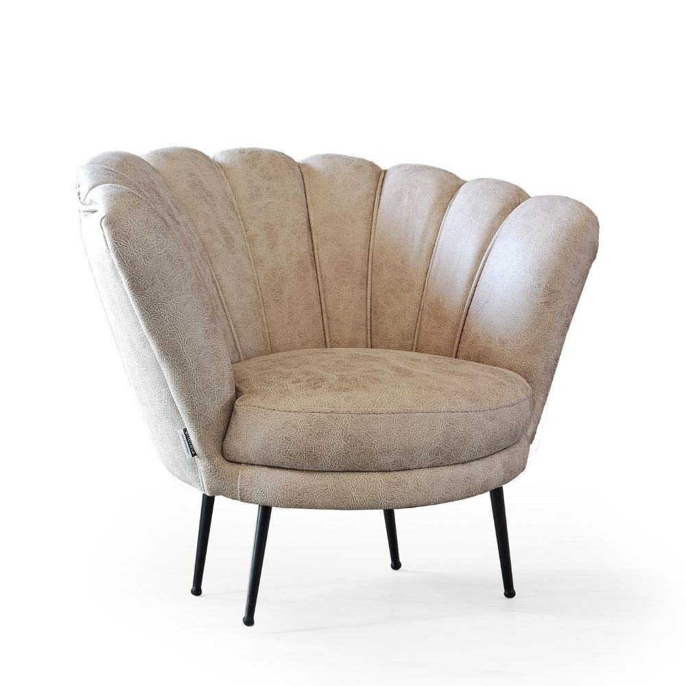 Sillón Orel Shell en nobuk beige