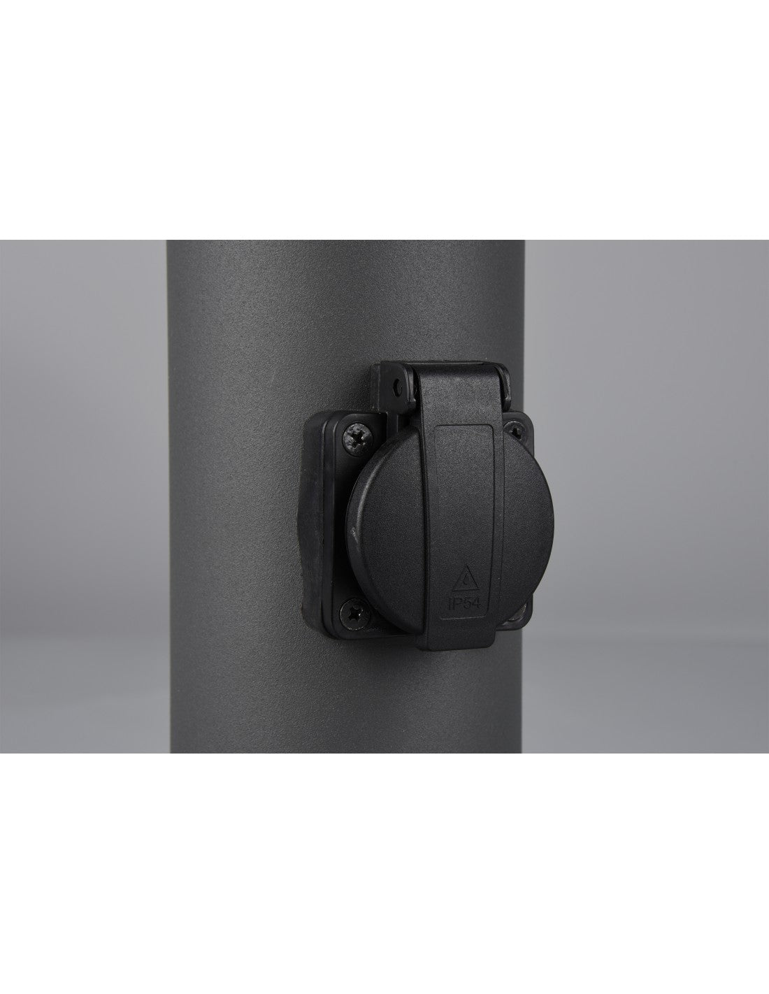 Hoosic Poste de exterior 1xE27 con 2 enchufes Schuko antracita H80 cm IP44 Trio Lighting