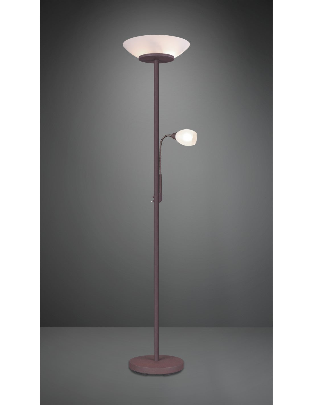 Lámpara de pie con punto de lectura Gerry Rust Blanco Vidrio Ø34 cm Trio Lighting