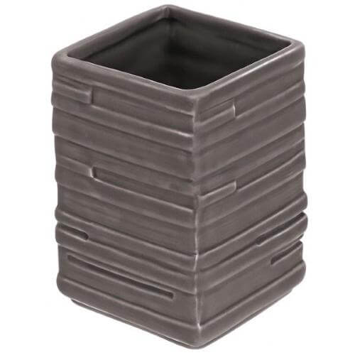 Portacepillos de Baño Cerámica Gris Mod. Brik