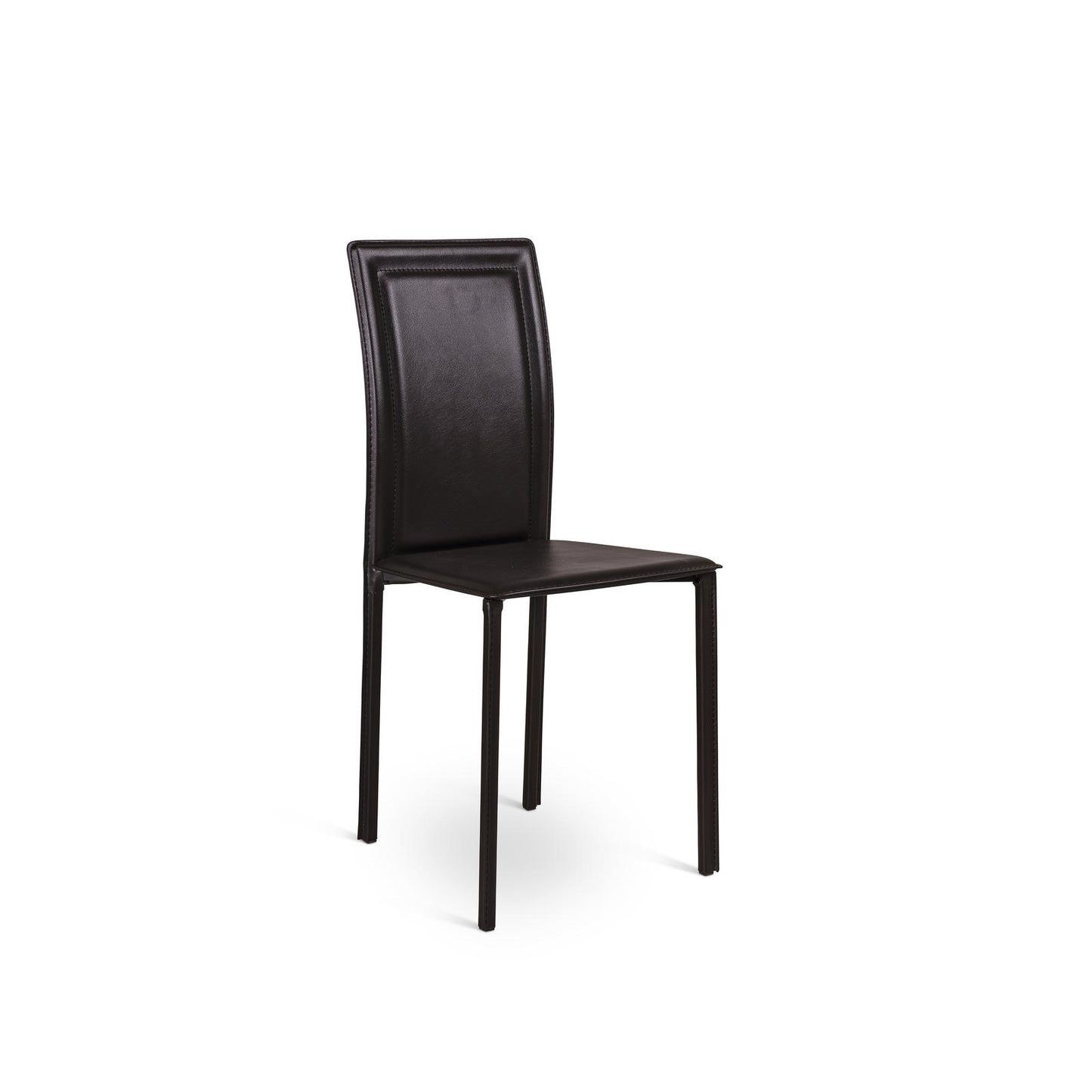 4x Silla en símil piel chocolate 41x39x90h cm
