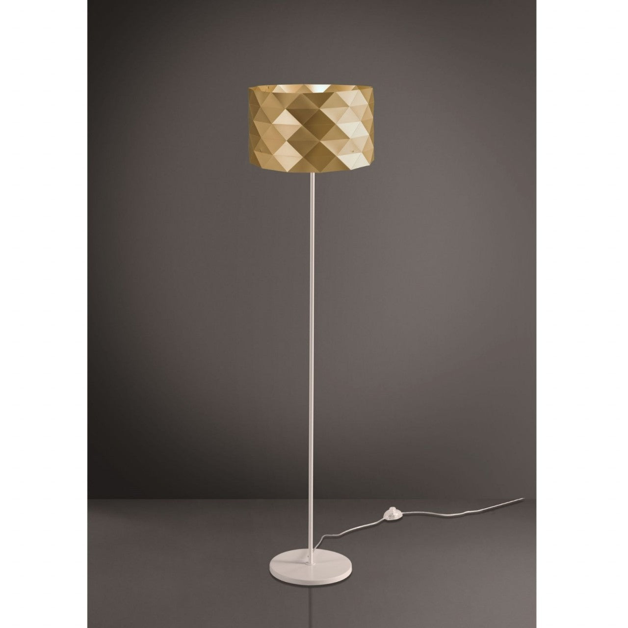 Lámpara de pie New con base y vástago dorado en metal cm. 40x153h