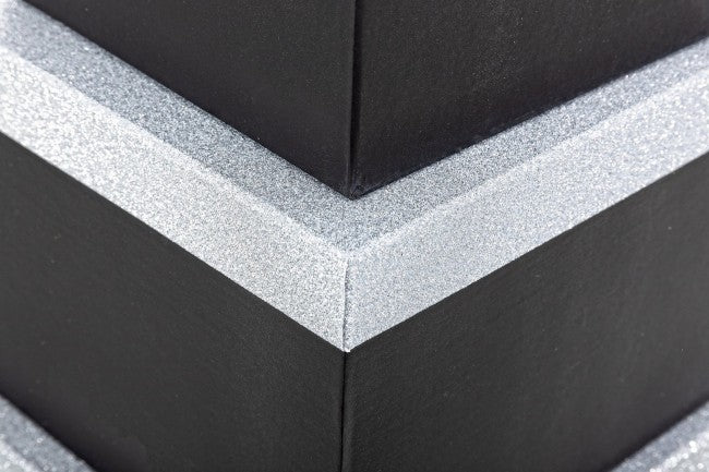 8x Set3 Caja de purpurina negra