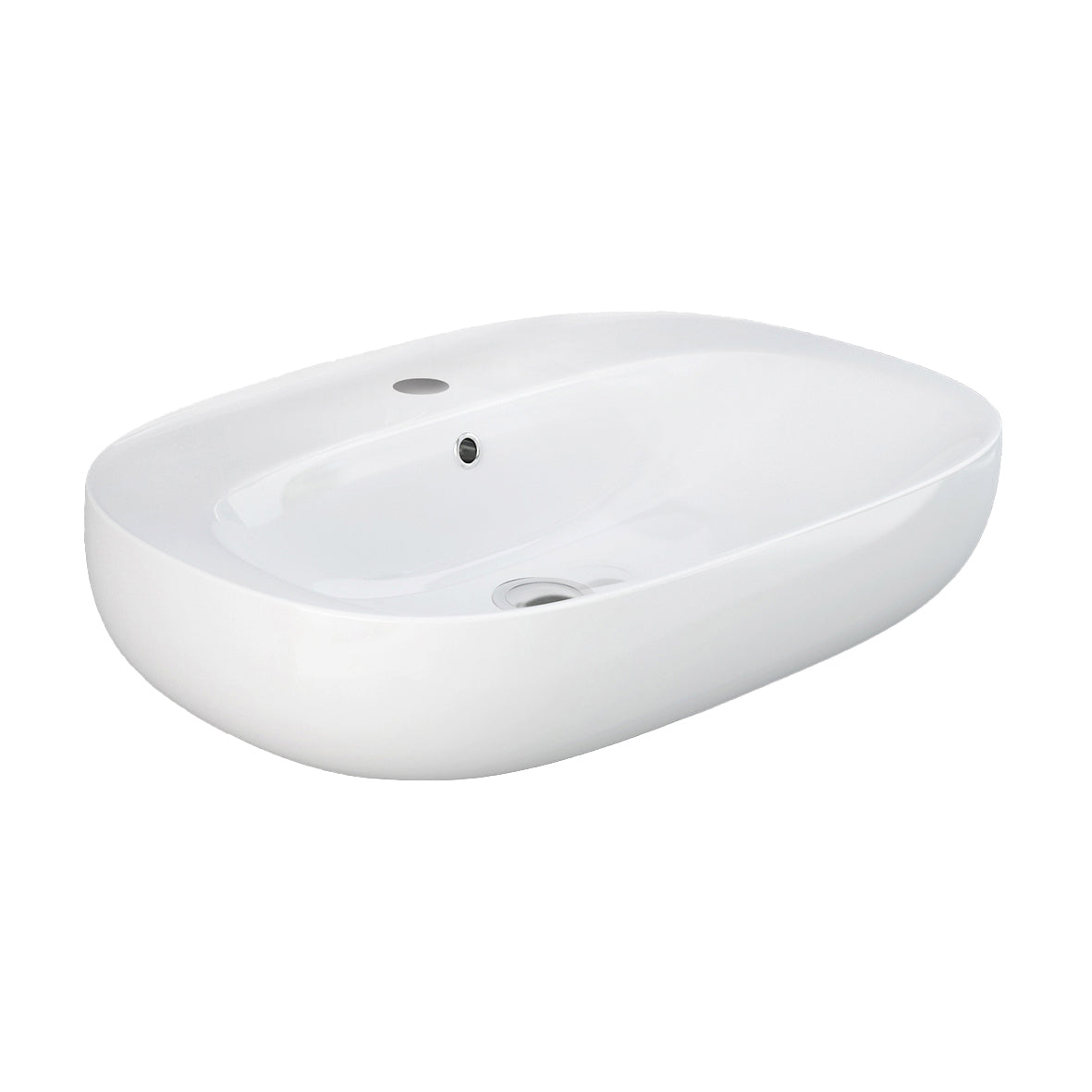 Lavabo suspendido ovalado Illusion - Un orificio 60 cm