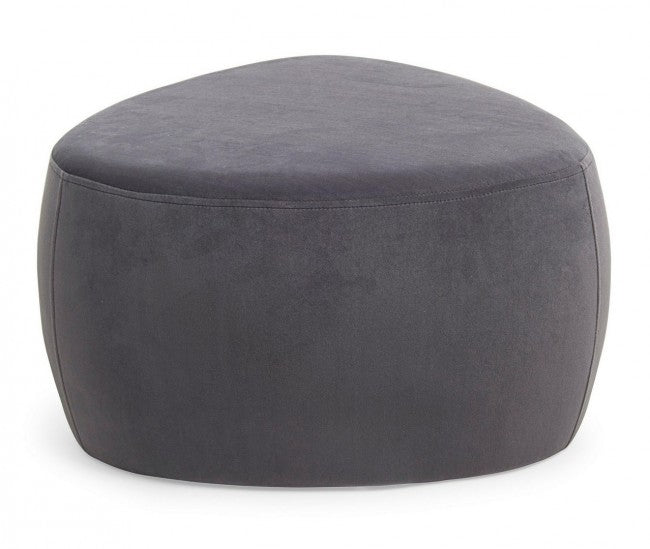 Puff piedra efecto terciopelo gris oscuro