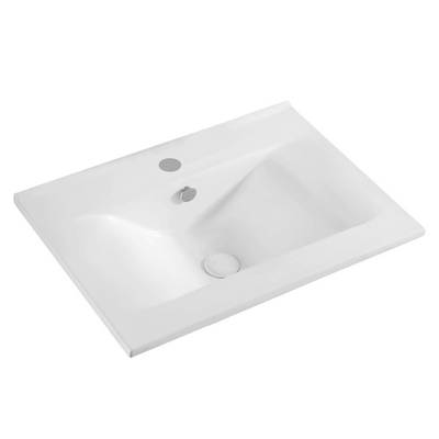 Lavabo bajo encimera con grifo - 62x46 cm, blanco