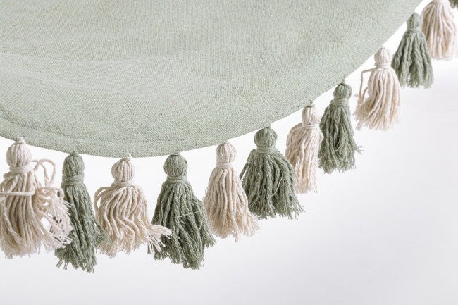 4x Hamaca con borlas verde salvia 100X200