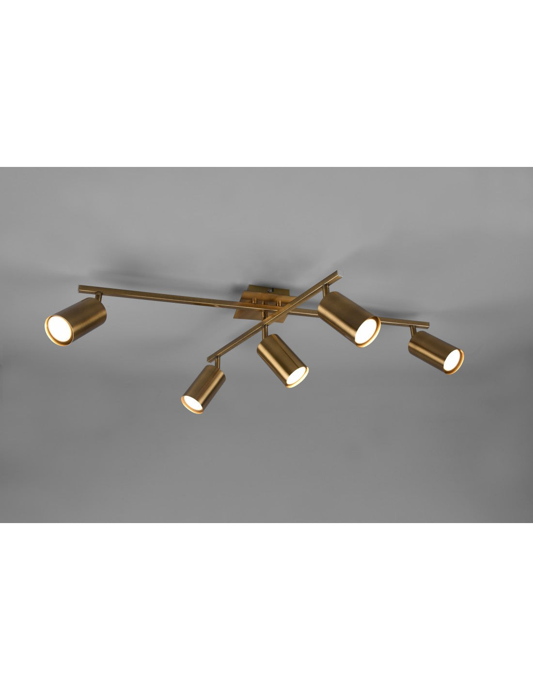 Lámpara de techo con 5 focos orientables Marley Aged Brass Trio Lighting