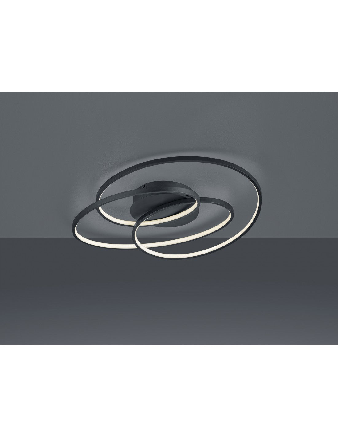 Gale Plafón 3 Círculos Negro Mate LED 38,5w Regulable L60 cm Trio Lighting