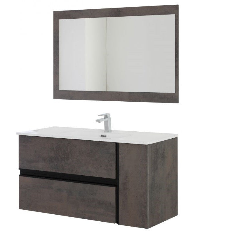 Composición de baño color fresno con dos cajones y una puerta 110x46x h57 cm