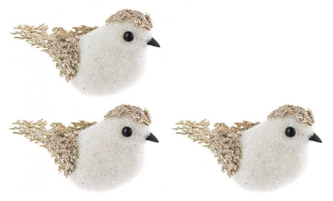 4x Set3 Clips de cuento de hadas pájaro blanco