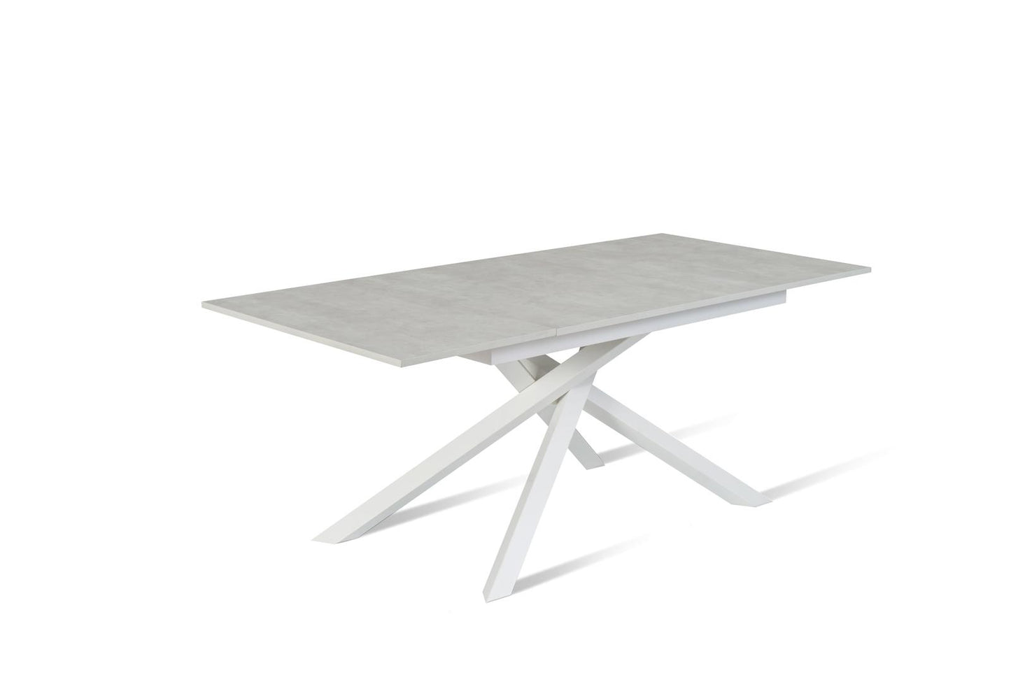 Mesa extensible de hormigón blanco-blanco 90 cm x 140-190 cm Alt. 76 cm