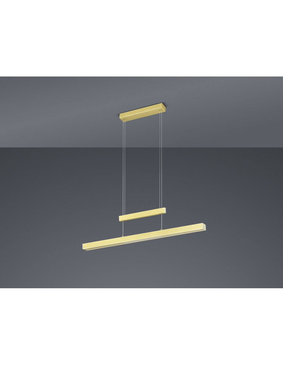 Moderna suspensión Trajan Led Touch regulable latón trío iluminación