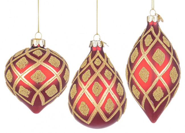 12x Colgante rojo brillante Vt