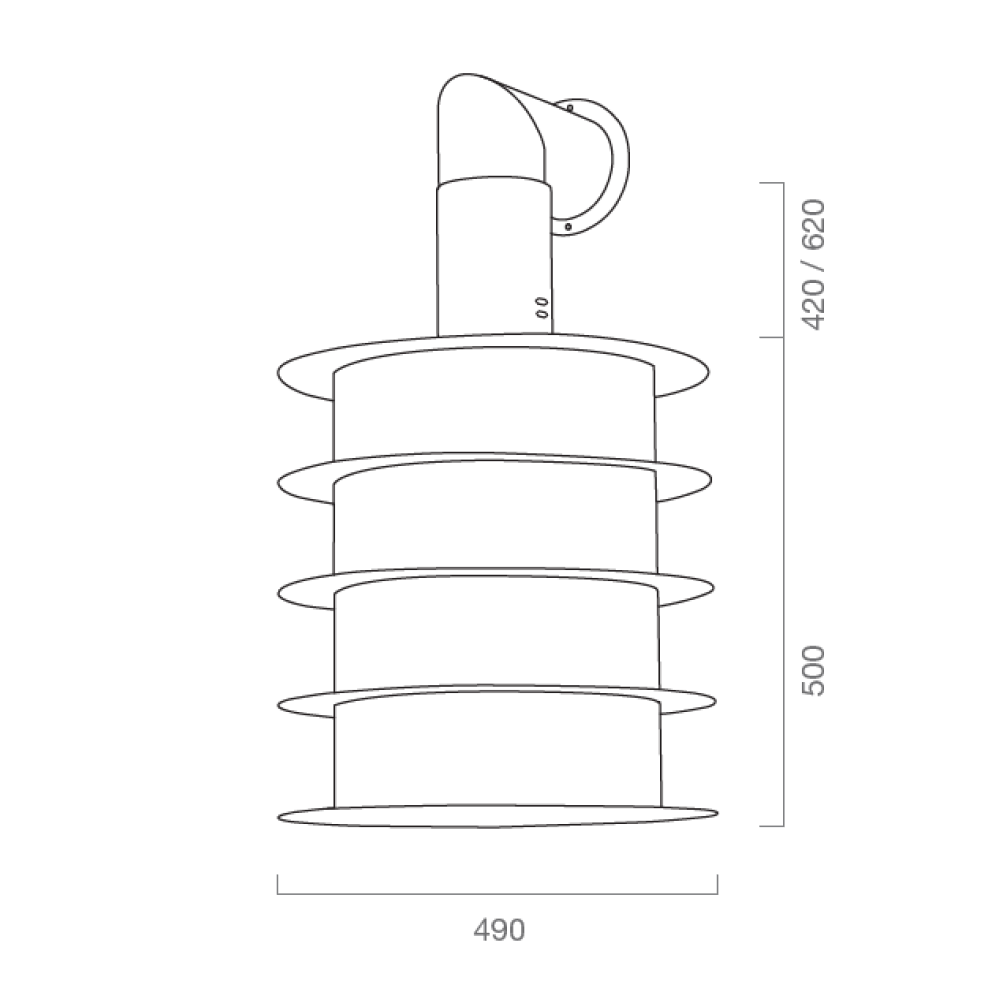 Campana extractora SAT ESTILO URBANO en acero inoxidable bruñido Ø50 cm