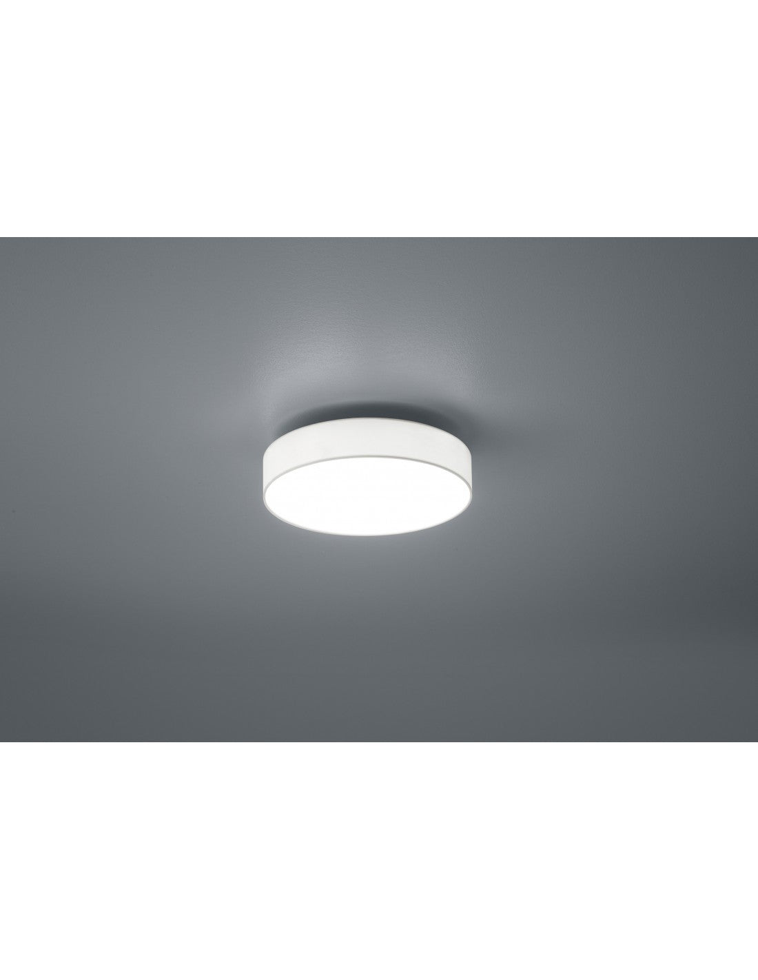 Lámpara de techo LED con atenuador que cambia de color Lugano Tela blanca Ø30 cm Trio Lighting