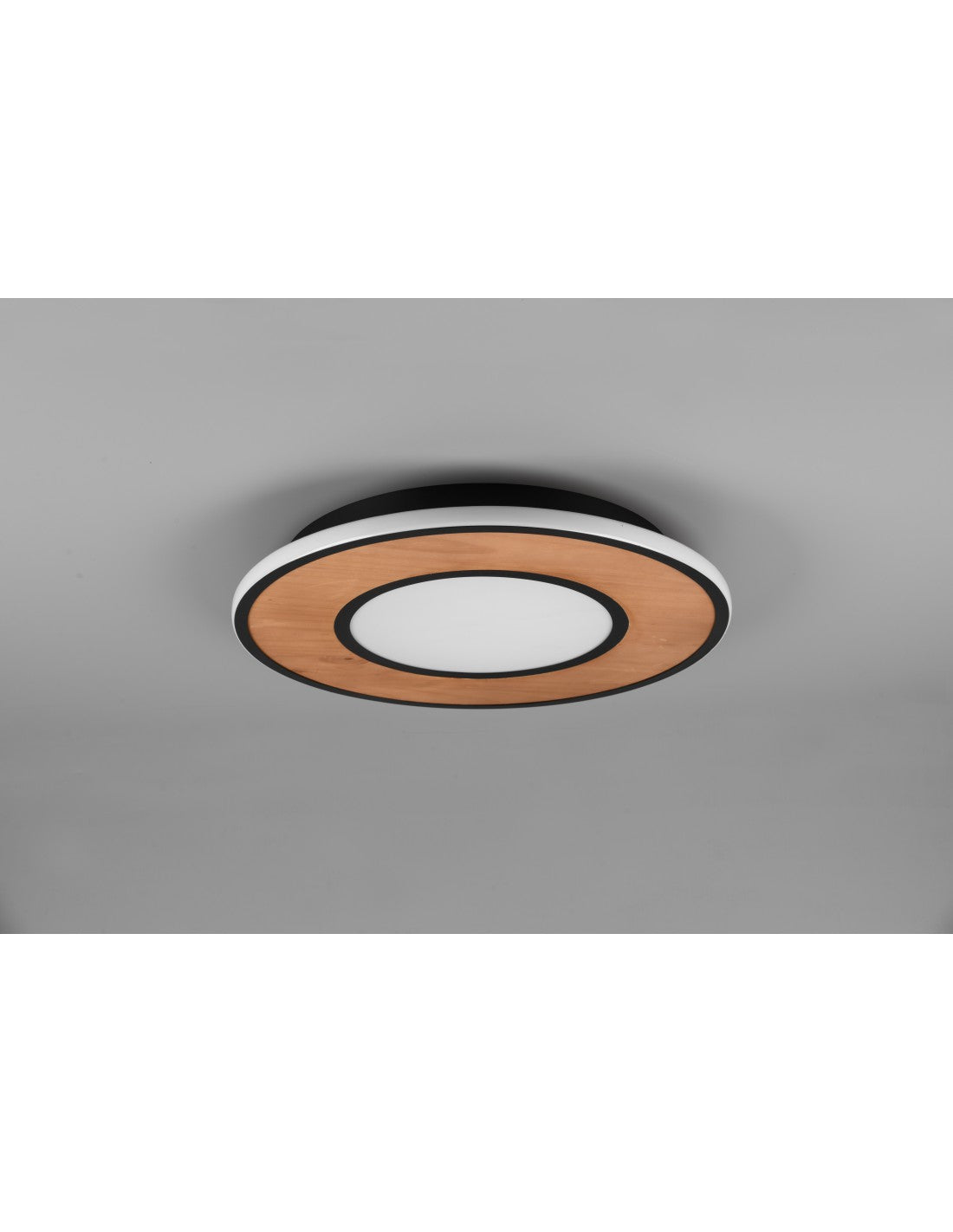 Lámpara de techo vintage de madera con atenuador LED Deacon Ø50 cm Trio Lighting