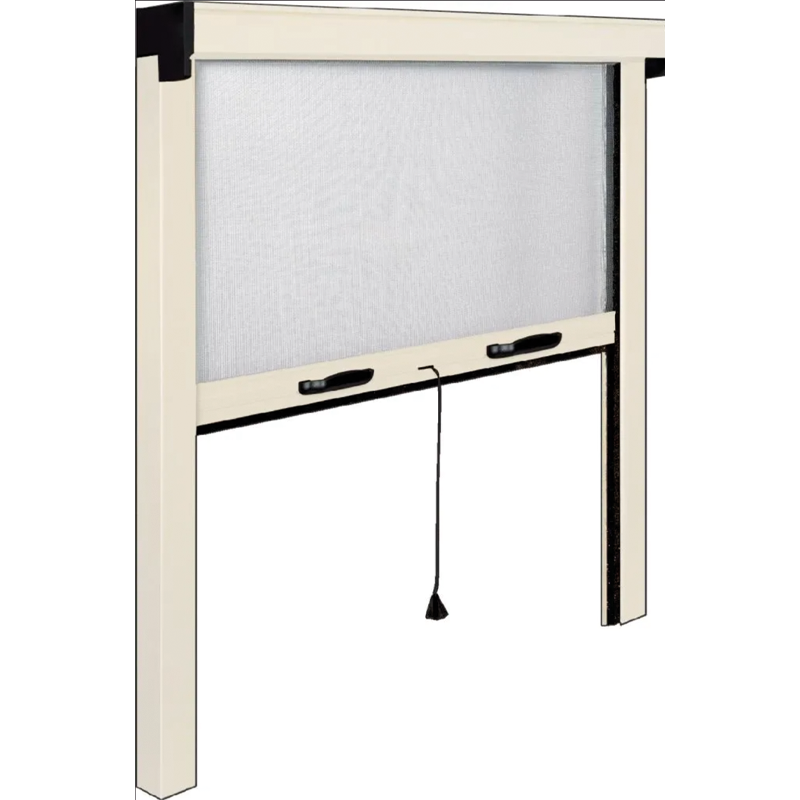 Mosquitera enrollable vertical para ventana de aluminio, color marfil, 140x170 cm