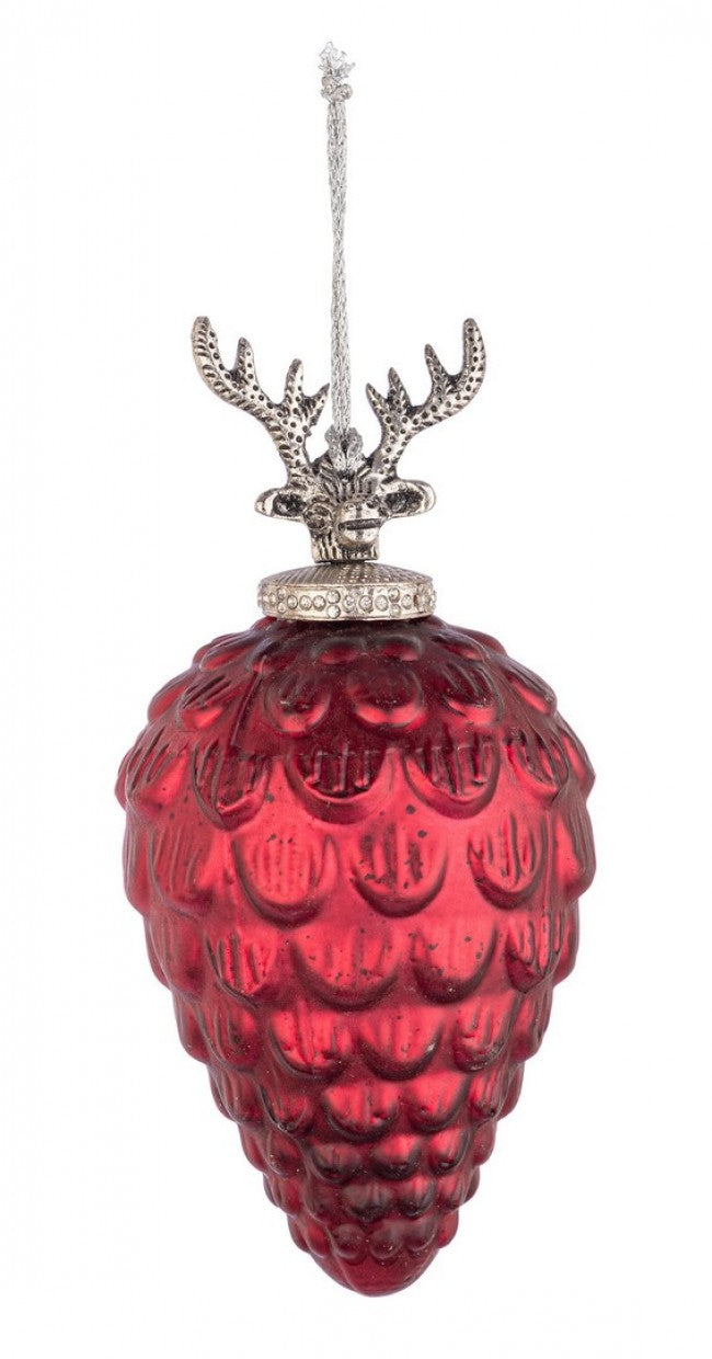 4x Colgante Vt Decorum Cono De Pino Rojo Op