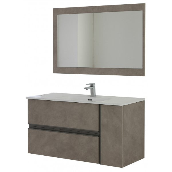 Composición de baño color fresno con dos cajones y una puerta 110x46x h57 cm