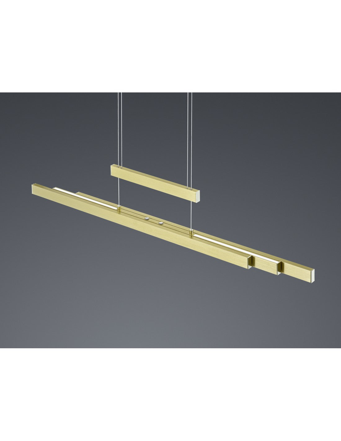 Moderna suspensión Trajan Led Touch regulable latón trío iluminación