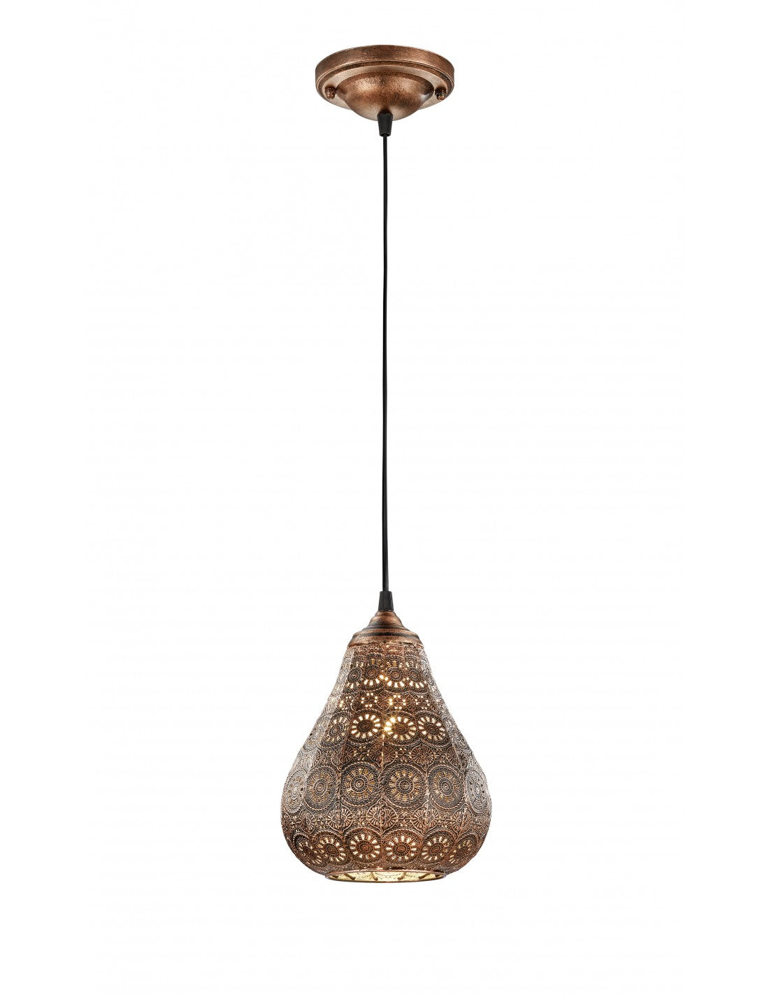 Lámpara de Suspensión Pequeña Decorativa Jasmin Cobre Estilo Árabe Trio Lighting