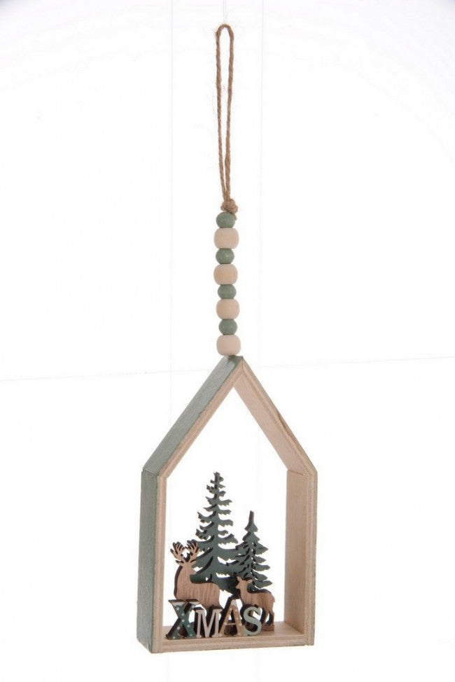 12x Colgante de casa de reno natural