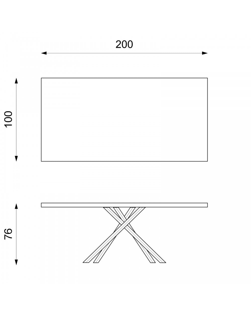 Mesa Fija 200 x 76 H cm - Spike