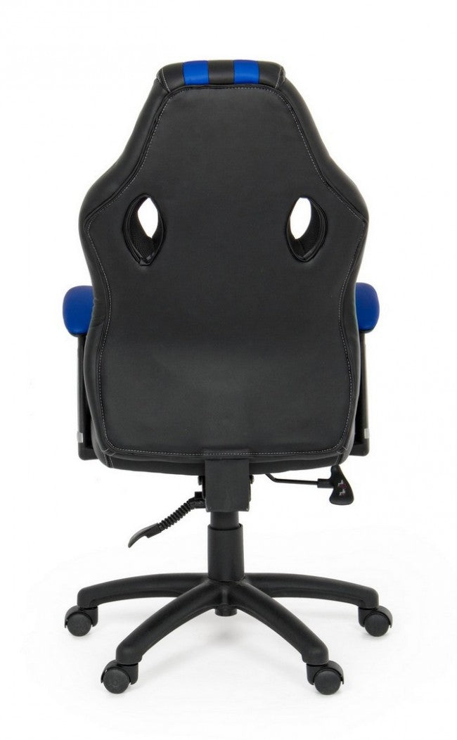 Sillón de oficina Spider con reposabrazos en símil piel azul