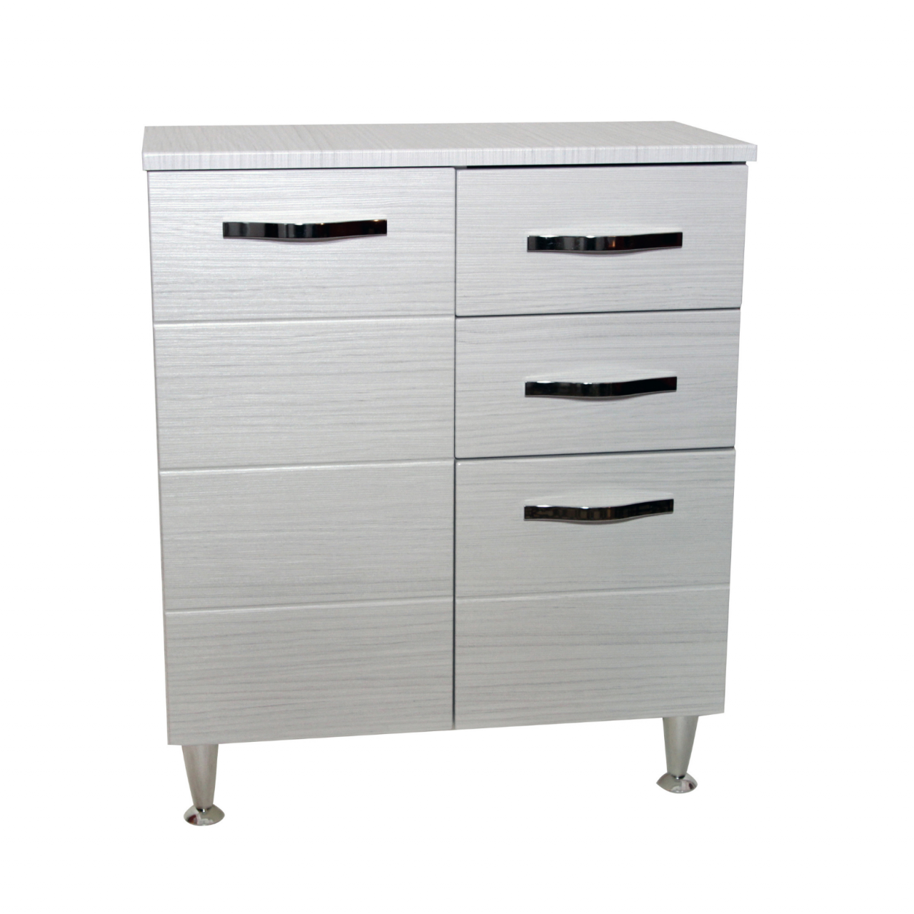 Base con 2 puertas y 2 cajones 66 x 33 x 80h cm blanco