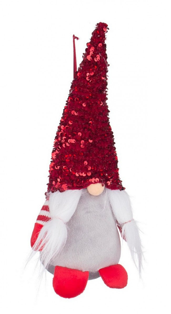 12x Soporte Santa Doddy Purpurina Roja S