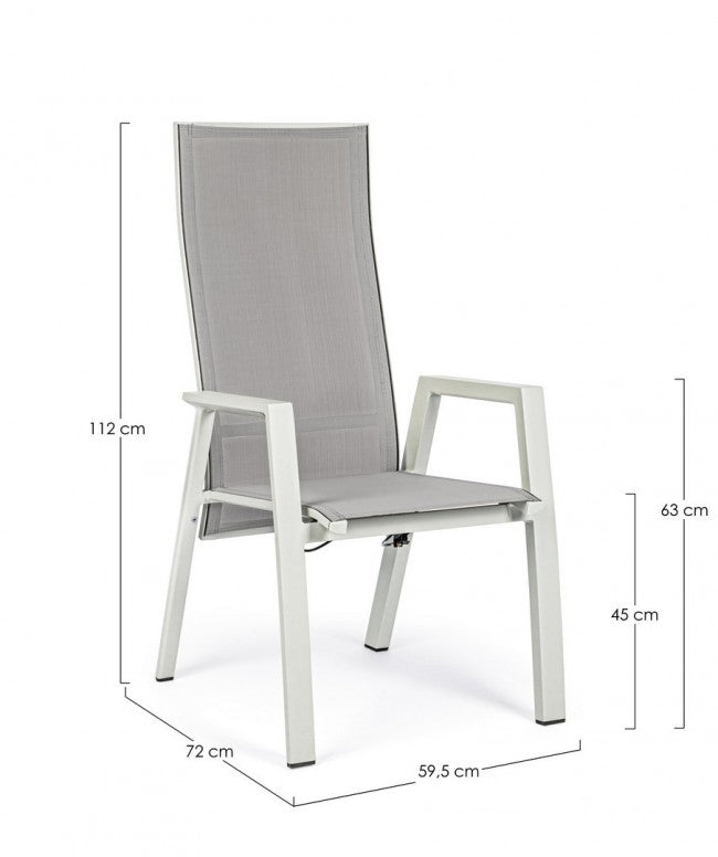 Silla de jardín reclinable Steven Lunar c-br 59x72x112h cm