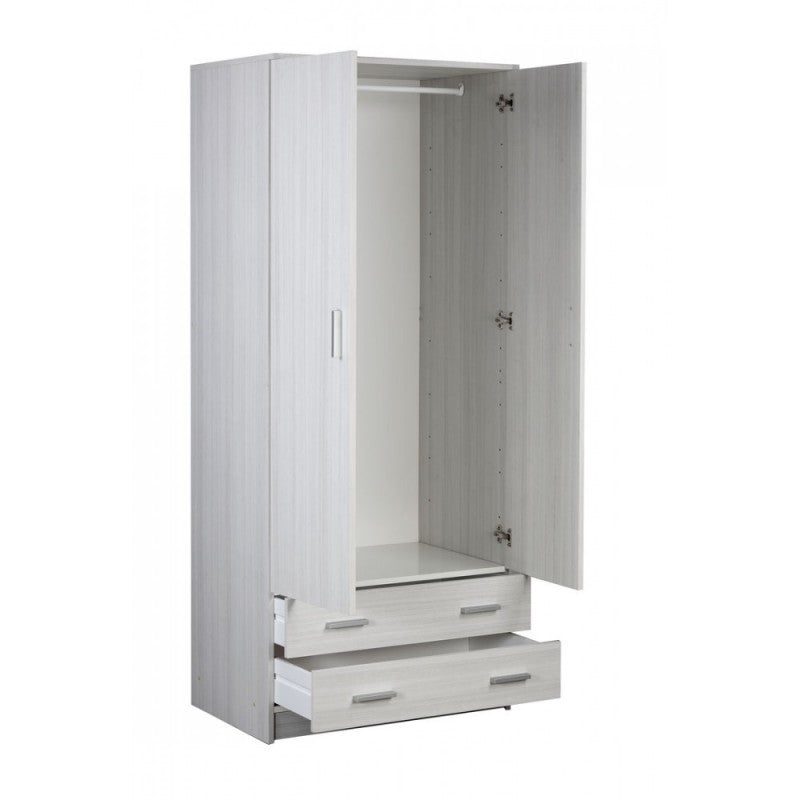 Armario multiusos con dos puertas y dos cajones Eucalipto 77x52x h182 cm