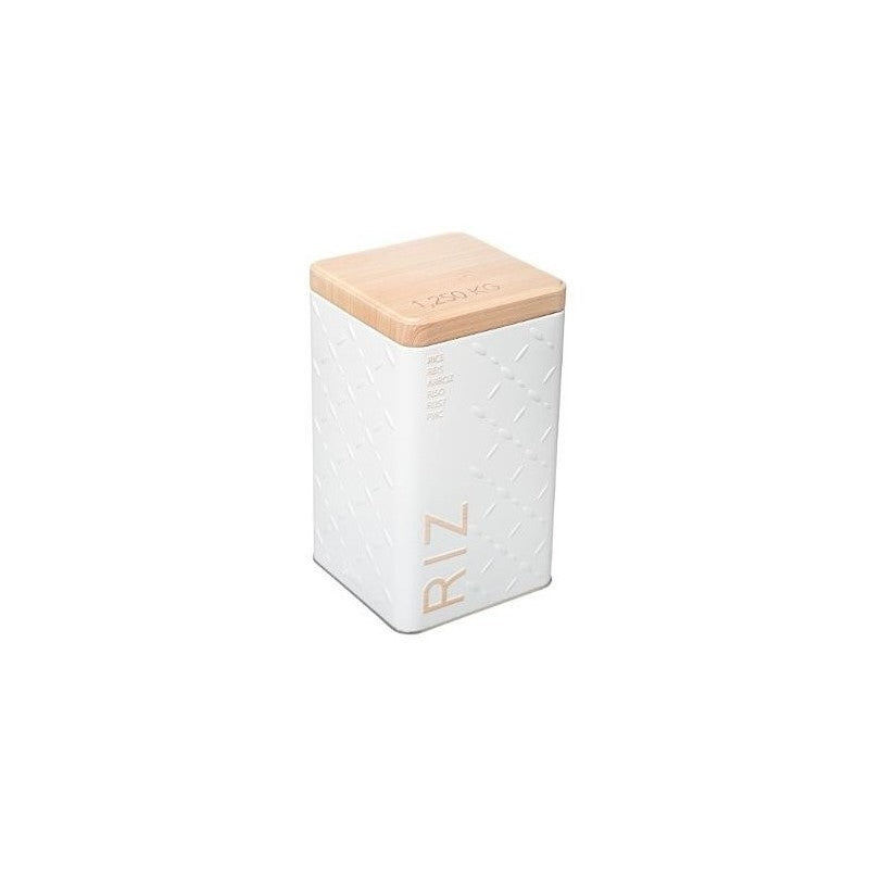 Recipiente de cocina de hierro blanco para arroz 1,25 Kg 10,8x10,8x h18,4 cm