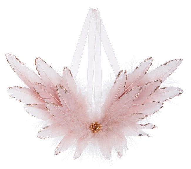 4x Colgante Karol Plumas con Alas Rosas L