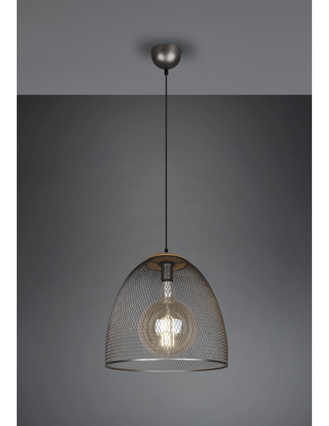 Ivar Difusor Parabólico De Suspensión Níquel Envejecido Con Malla Ø40 cm Trio Lighting