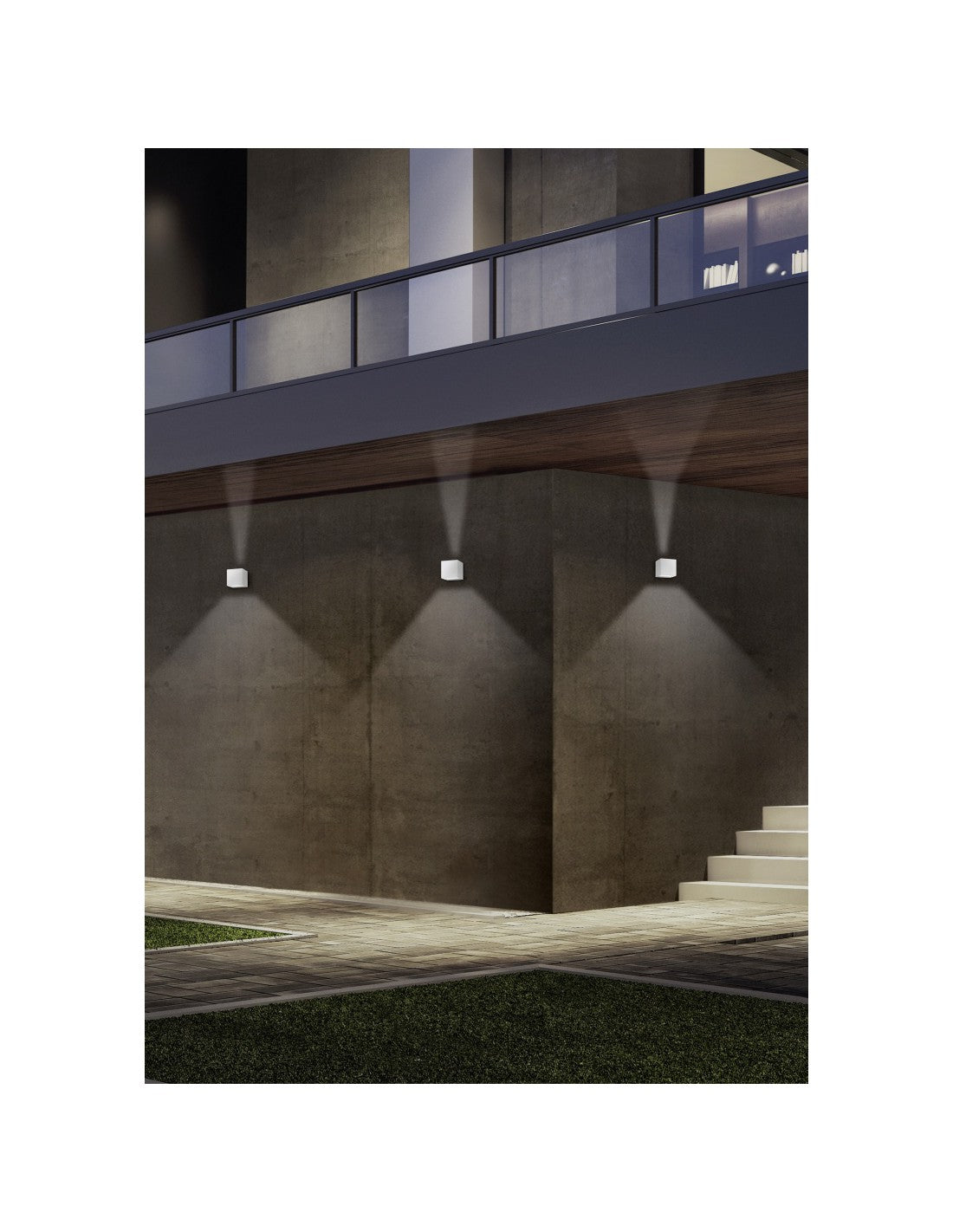 Aplique Cubo Doble Emisión LED Adaja Blanco IP54 Trio Lighting