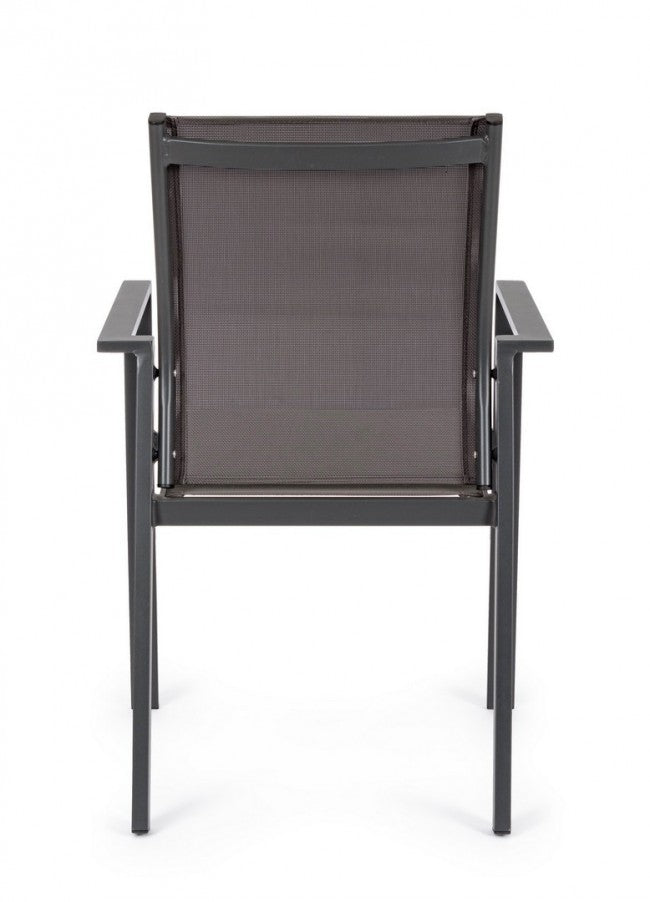 Silla de exterior Crozet con reposabrazos antracita oscuro