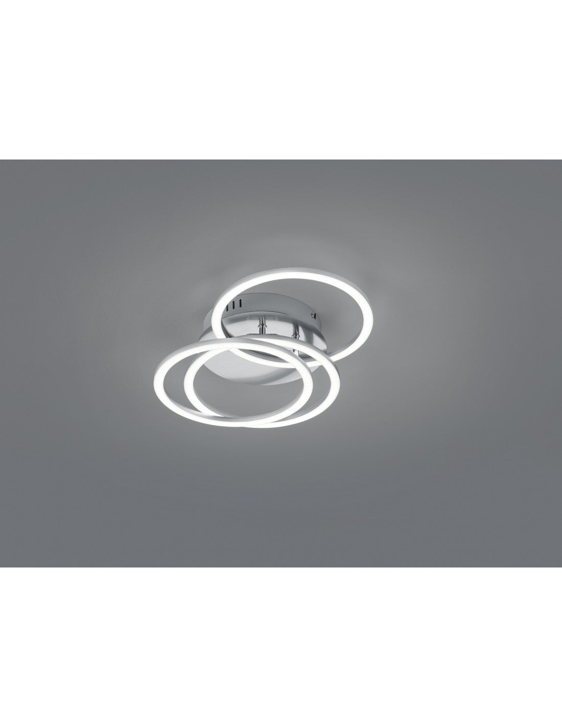 Lámpara de techo con 3 anillos ajustables LED Dimmer Circle Nichel Trio Lighting