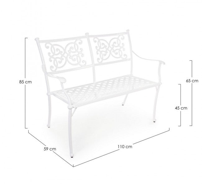 Banco exterior Giglio blanco 110 x 59 x 85 h cm