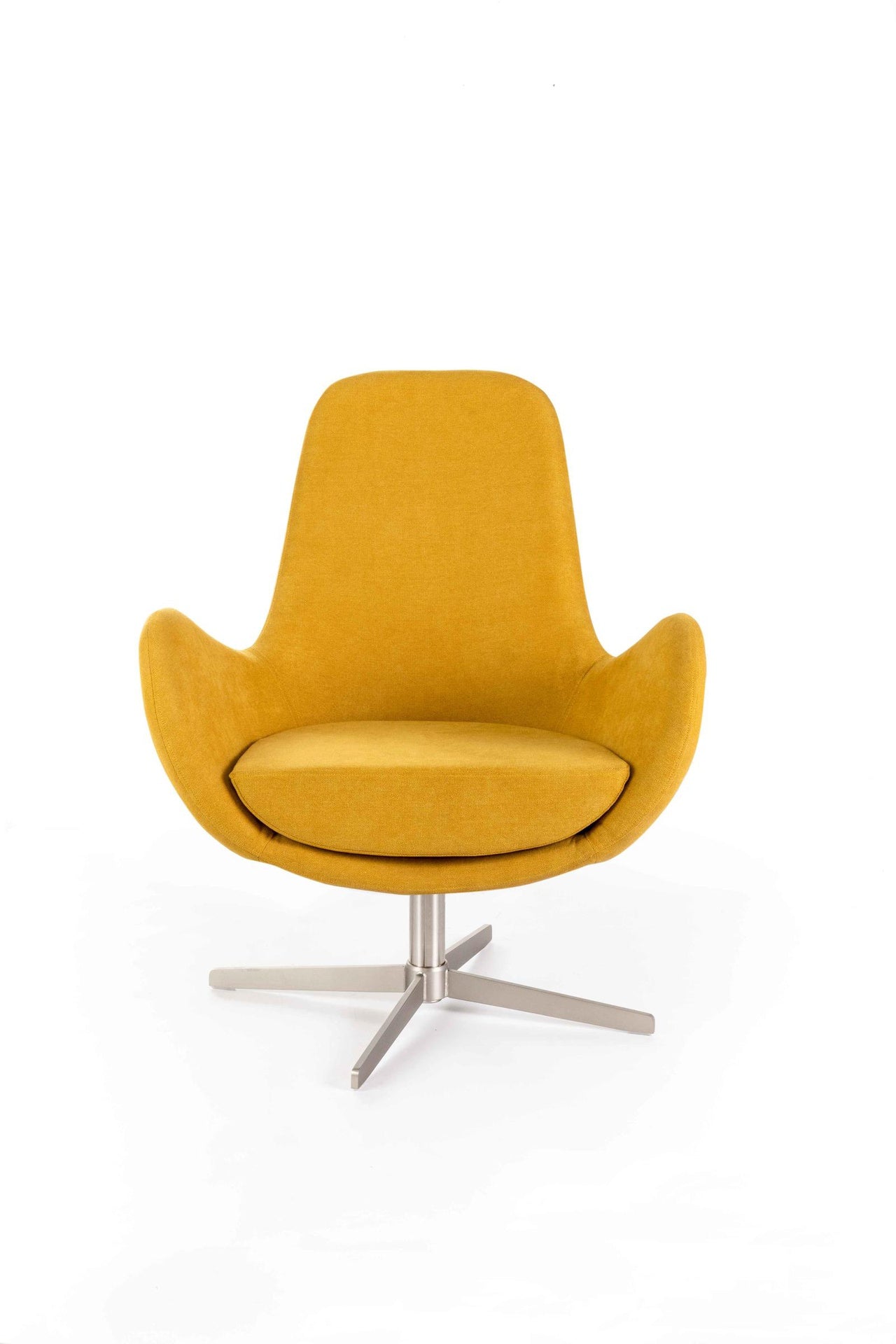Sillón giratorio amarillo 64 cm x 72 cm H. 42 cm