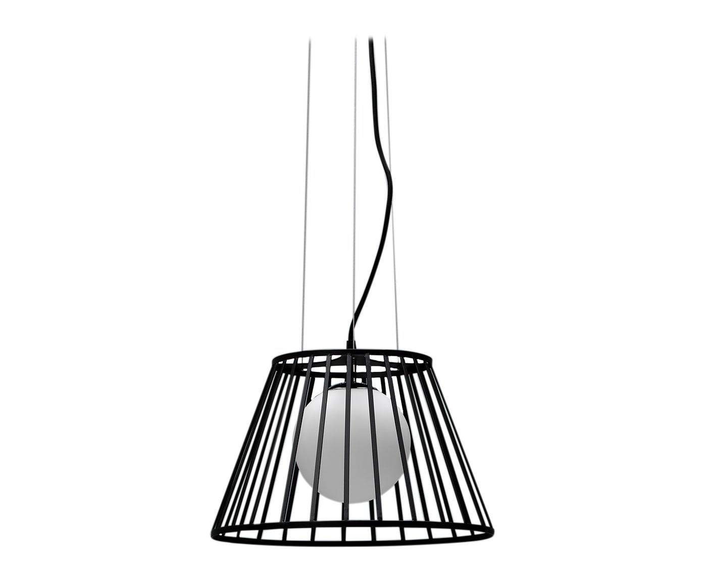 Lámpara colgante de metal con pantalla negra D25/35xD20/35x120h cm
