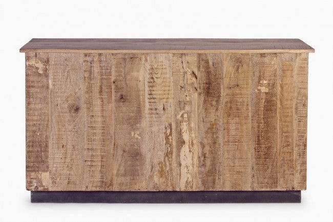 Aparador Tudor de 2 puertas y 3 cajones de madera revestida de melamina