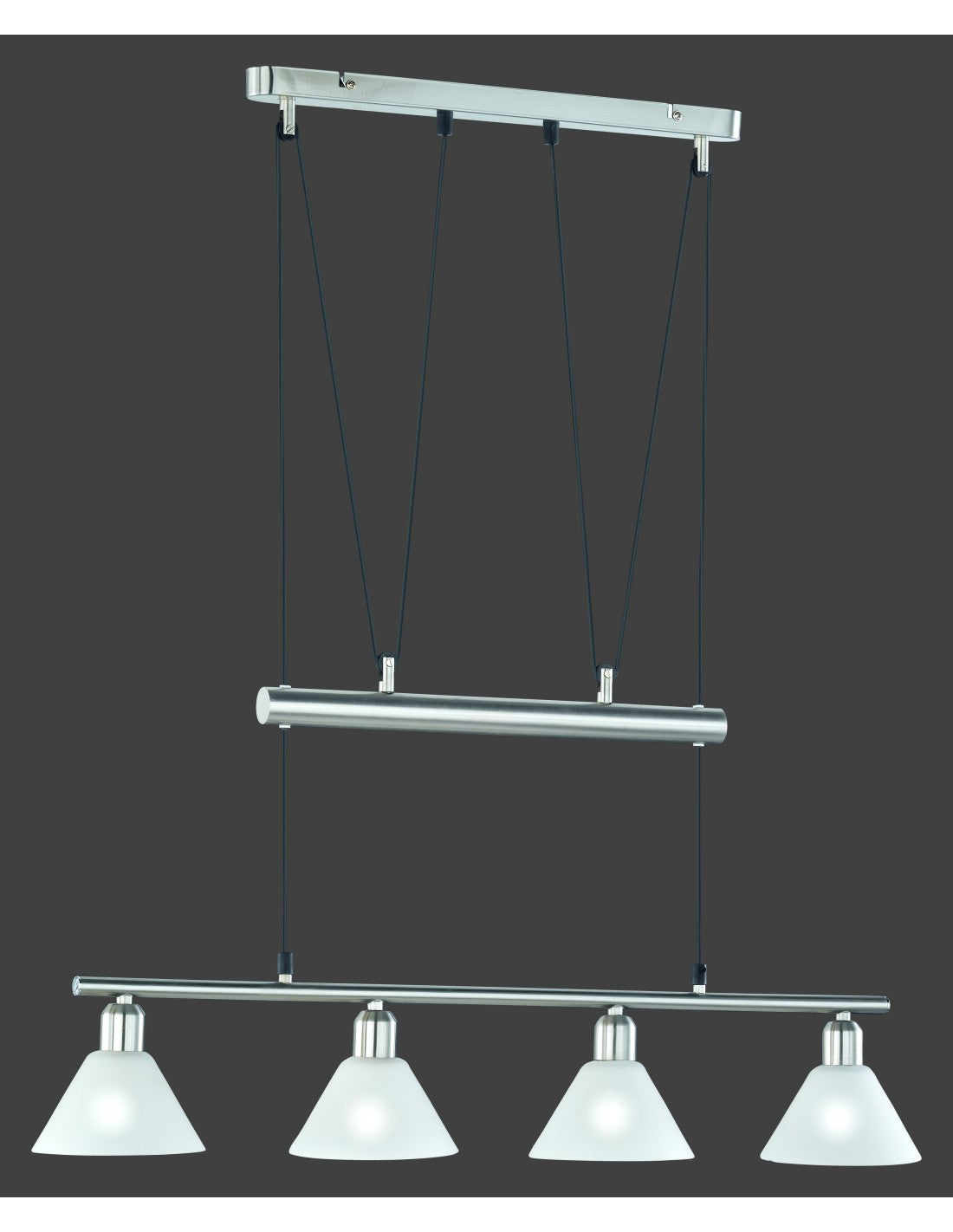 Suspensión 5 luces arriba y abajo Stamina Níquel L102 cm Trio Lighting