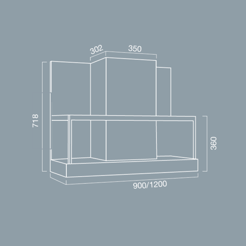 Campana extractora ETRA de acero inoxidable bruñido 120 cm