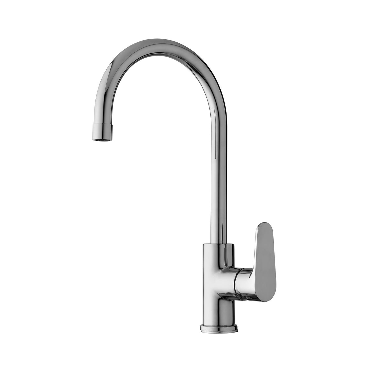 Mezclador de lavabo cromado con caño alto línea verde